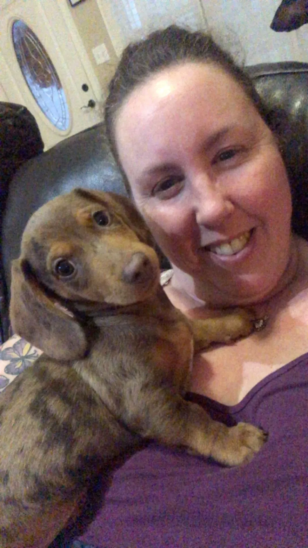 Kelli Hoggard of Irish Rose Acres with one of her Miniature Dachshunds